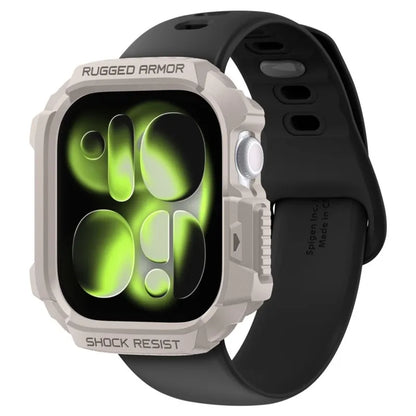 Spigen Rugged Armor V2 – dėklas Apple Watch 10/11 42 mm (dykumos smėlio)