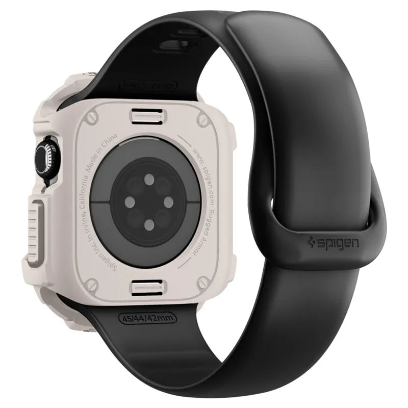 Spigen Rugged Armor V2 – dėklas Apple Watch 10/11 42 mm (dykumos smėlio)