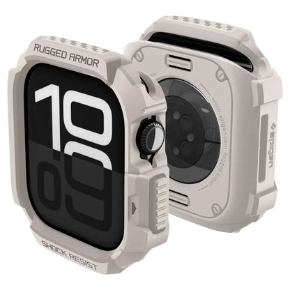 Spigen Rugged Armor V2 – dėklas Apple Watch 10/11 42 mm (dykumos smėlio)
