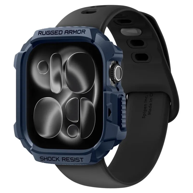 Spigen Rugged Armor V2 – dėklas Apple Watch 10/11 42 mm (Laivyno mėlynos spalvos)