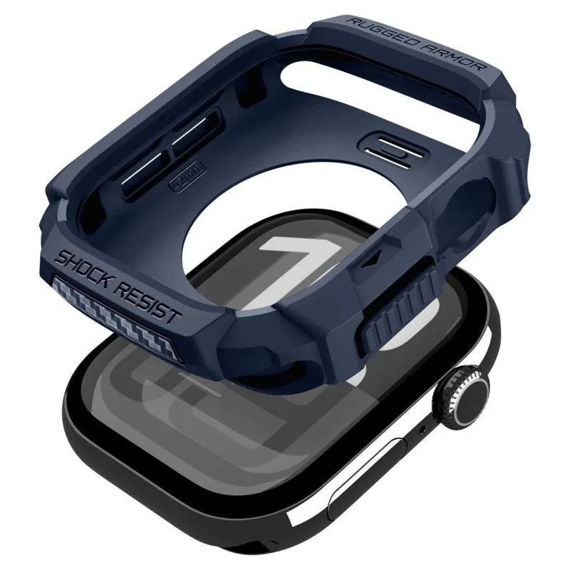 Spigen Rugged Armor V2 – dėklas Apple Watch 10/11 42 mm (Laivyno mėlynos spalvos)