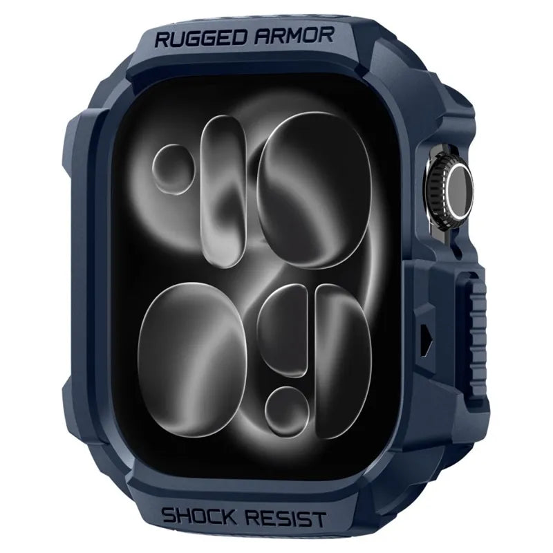 Spigen Rugged Armor V2 – dėklas Apple Watch 10/11 42 mm (Laivyno mėlynos spalvos)