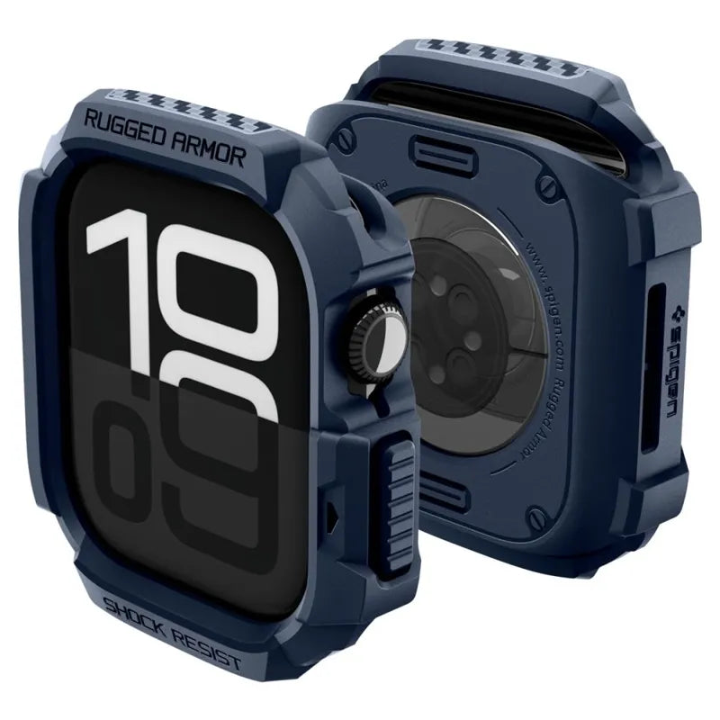 Spigen Rugged Armor V2 – dėklas Apple Watch 10/11 42 mm (Laivyno mėlynos spalvos)