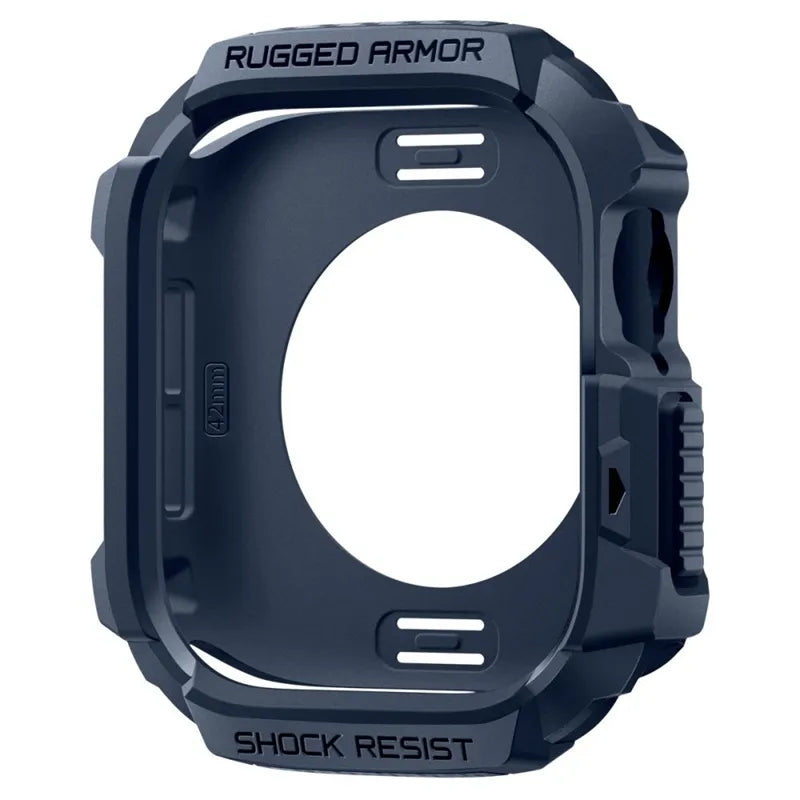 Spigen Rugged Armor V2 – dėklas Apple Watch 10/11 42 mm (Laivyno mėlynos spalvos)