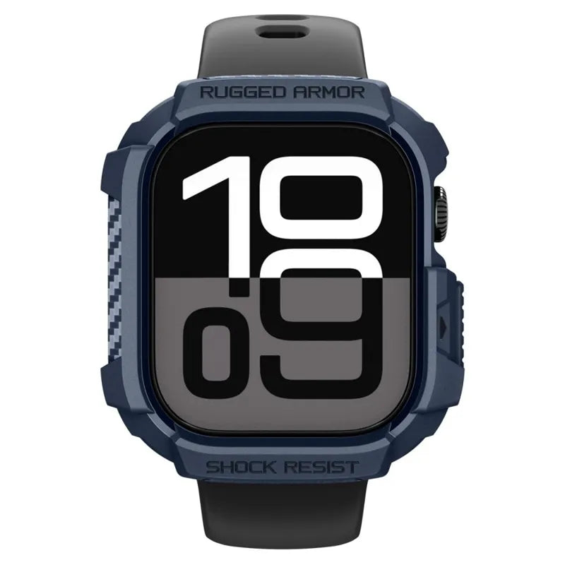 Spigen Rugged Armor V2 – dėklas Apple Watch 10/11 42 mm (Laivyno mėlynos spalvos)