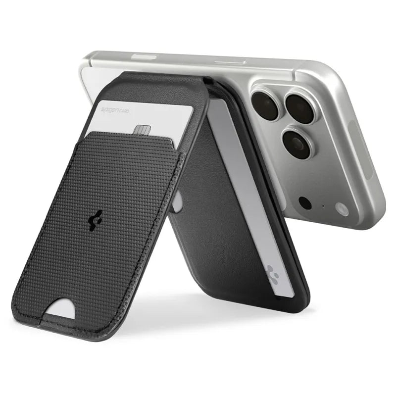 Spigen S314-2 Slim Fold Tripod MagSafe - Magnetinė piniginė su stovo funkcija (juoda)