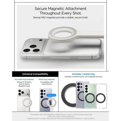 Spigen S582W MagSafe Bluetooth asmenukių lazda ir trikojis – išmaniojo telefono trikojis / asmenukių lazdos laikiklis (Dune Beige)