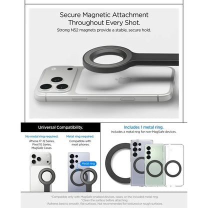Spigen S582W „MagSafe“ „Bluetooth“ asmenukių lazda ir trikojis – išmaniojo telefono trikojis / asmenukių lazdos laikiklis (juodas)