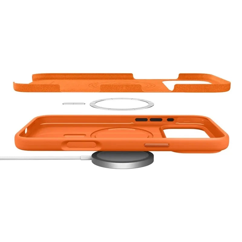 Spigen Silicone Fit Mag MagSafe - dėklas iPhone 17 Pro (kosminė oranžinė)