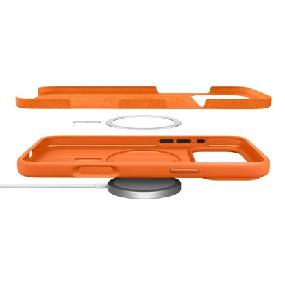 Spigen Silicone Fit Mag MagSafe - dėklas iPhone 17 Pro (kosminė oranžinė)