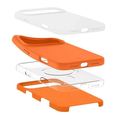 Spigen Silicone Fit Mag MagSafe - dėklas iPhone 17 Pro (kosminė oranžinė)