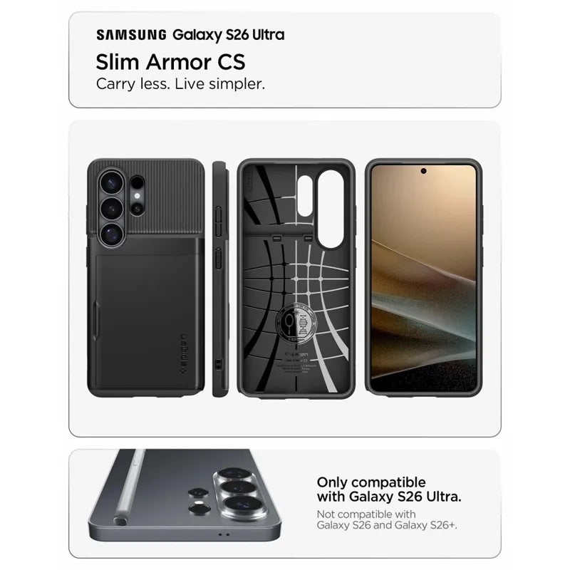 Spigen Slim Armor CS – dėklas Samsung Galaxy S26 Ultra (juodas)