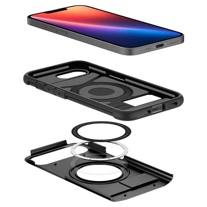 Spigen Slim Armor Mag MagSafe - Dėklas iPhone 17e / 16e (Juodas)