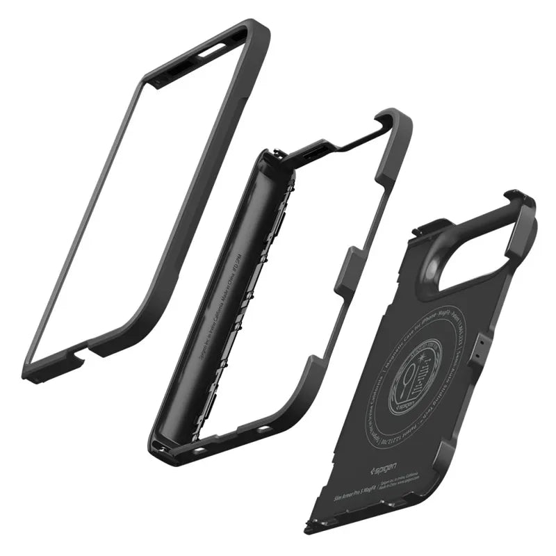 „Spigen Slim Armor Pro S MagSafe“ – dėklas „iPhone Duo“ (juodas)