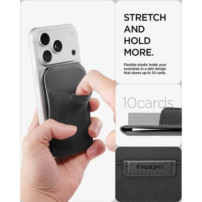 Spigen Slim Fold S314-4 MagSafe – magnetinė piniginė su stovo funkcija (juoda)