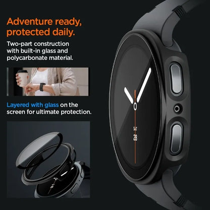 Spigen Thin Fit 360 – dėklas, skirtas Samsung Galaxy Watch 9 / 8 44 mm (juodas)
