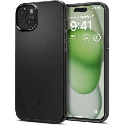 Spigen Thin Fit – dėklas iPhone 15 Plus (juodas)