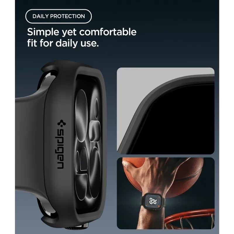 Spigen Thin Fit – dėklas, skirtas „Apple Watch 12“ (46 mm), juodas