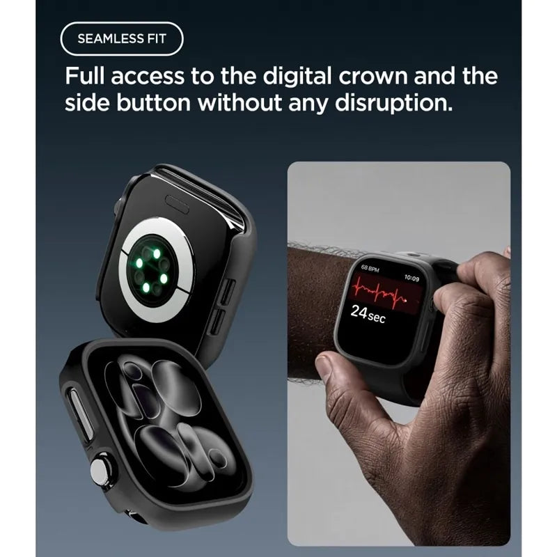Spigen Thin Fit – dėklas, skirtas „Apple Watch 12“ (46 mm), juodas