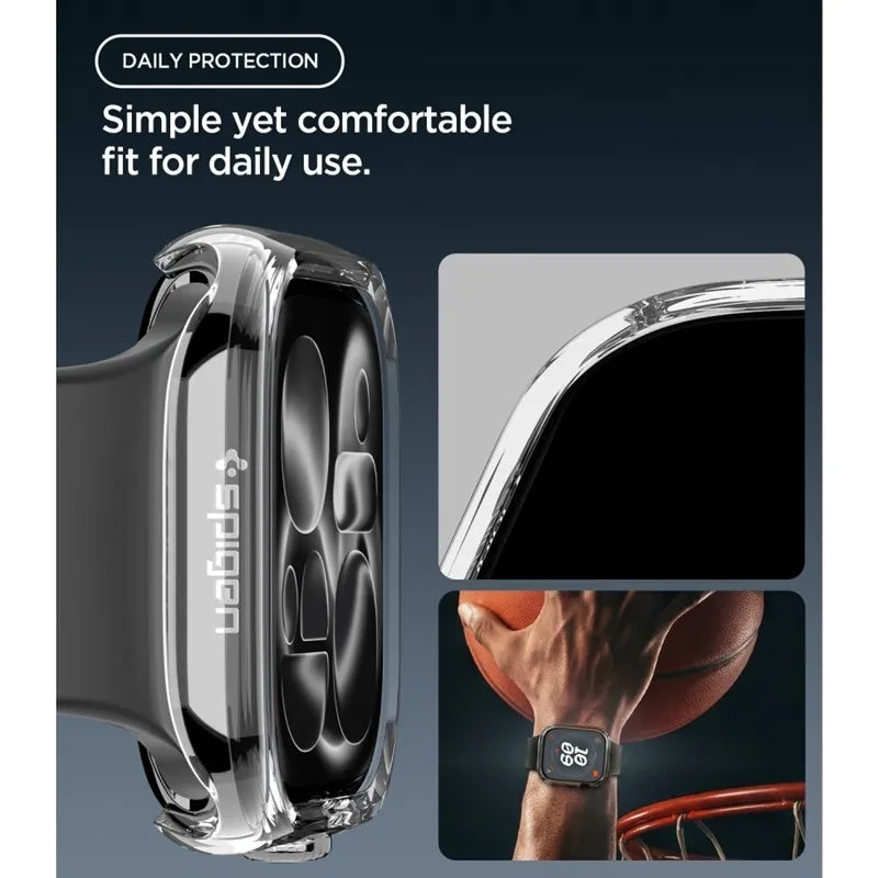 Spigen Thin Fit – dėklas, skirtas „Apple Watch 12“, 46 mm (skaidrus)