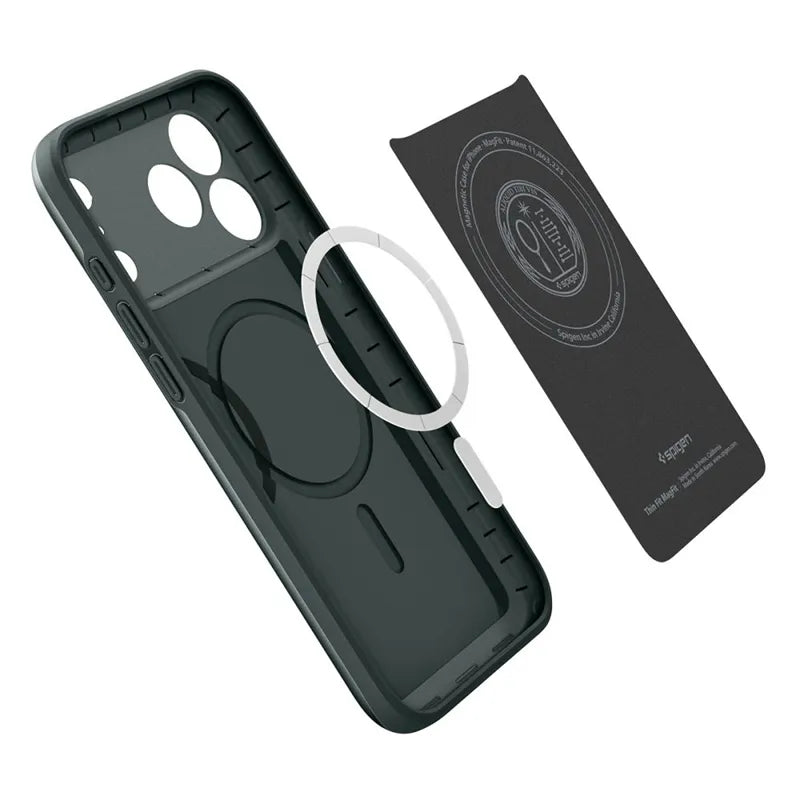Spigen Thin Fit Mag MagSafe – dėklas, skirtas iPhone 18 Pro / 17 Pro (Abyss Green)