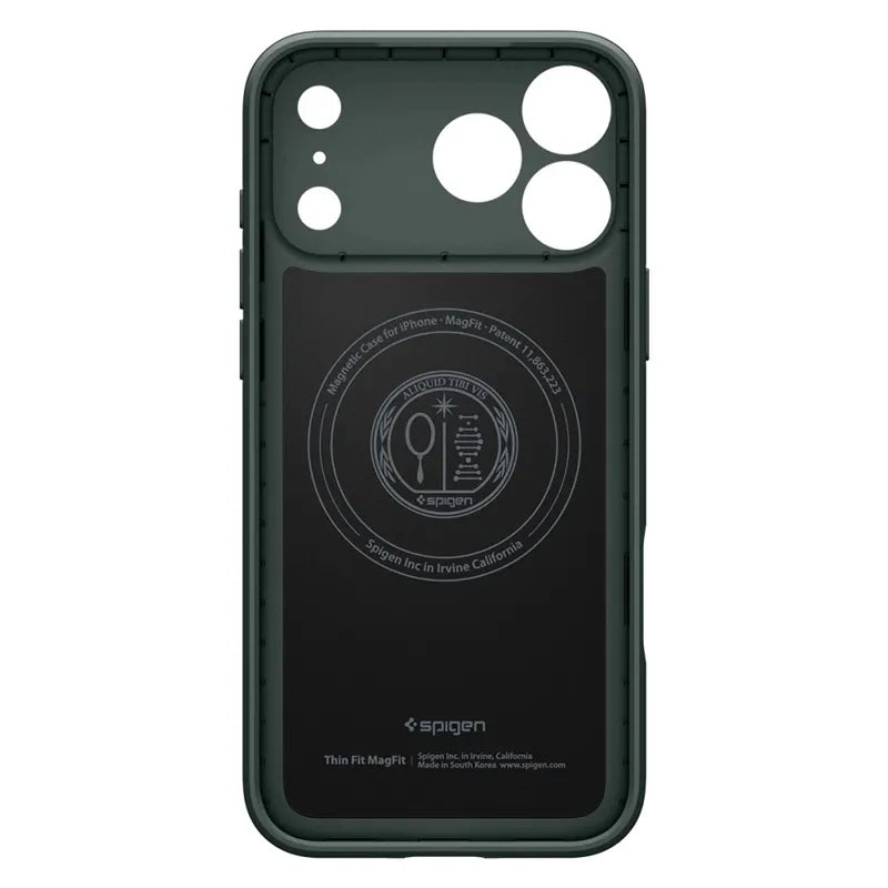 Spigen Thin Fit Mag MagSafe – dėklas, skirtas iPhone 18 Pro / 17 Pro (Abyss Green)
