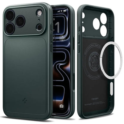 Spigen Thin Fit Mag MagSafe – dėklas, skirtas iPhone 18 Pro / 17 Pro (Abyss Green)