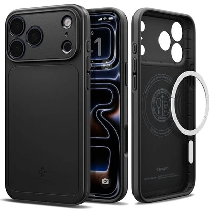 Spigen Thin Fit Mag MagSafe – dėklas, skirtas iPhone 18 Pro / 17 Pro (juodas)