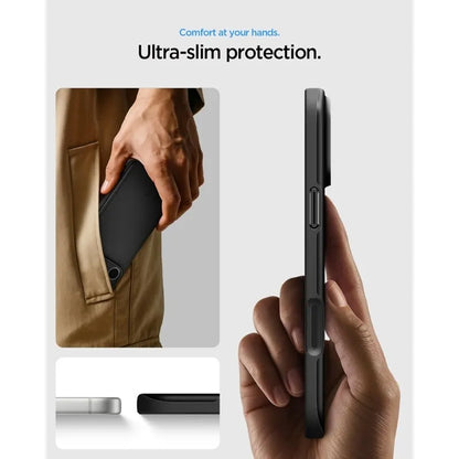 Spigen Thin Fit Mag MagSafe – dėklas, skirtas iPhone 18 Pro Max / 17 Pro Max (Abyss Green)