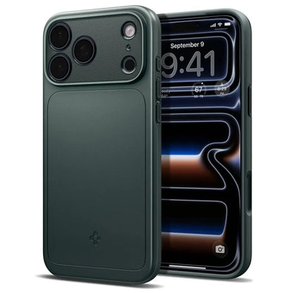 Spigen Thin Fit Mag MagSafe – dėklas, skirtas iPhone 18 Pro Max / 17 Pro Max (Abyss Green)