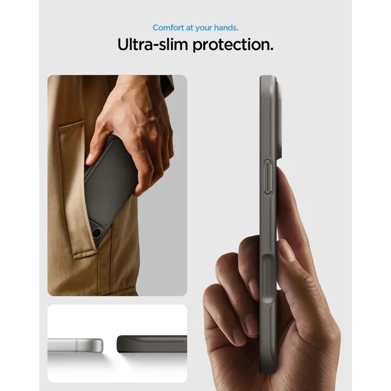 „Spigen Thin Fit Mag MagSafe“ dėklas, skirtas „iPhone 18 Pro Max“ / „17 Pro Max“ (Gunmetal)