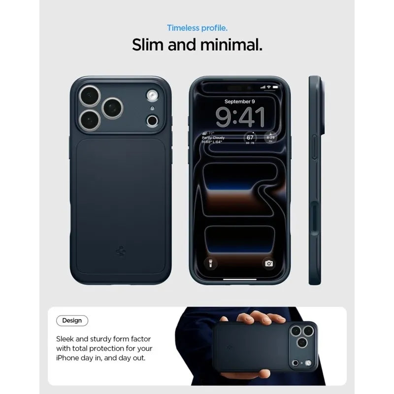 Spigen Thin Fit Mag MagSafe – dėklas, skirtas iPhone 18 Pro Max / 17 Pro Max (Metal Slate)