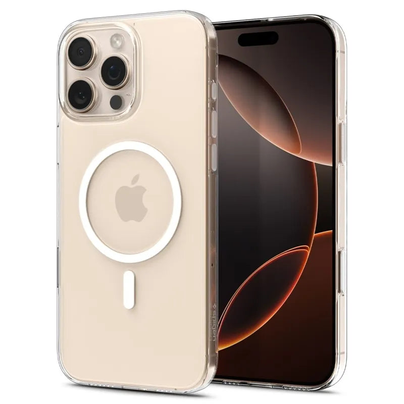 Spigen Thin Fit T Mag MagSafe dėklas iPhone 16 Pro (Skaidrus / Baltas)