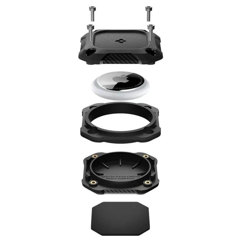 Spigen Tough Armor 4 vienetų pakuotė – dėklas Apple AirTag 1 / 2 (juodas) (4 vnt.)