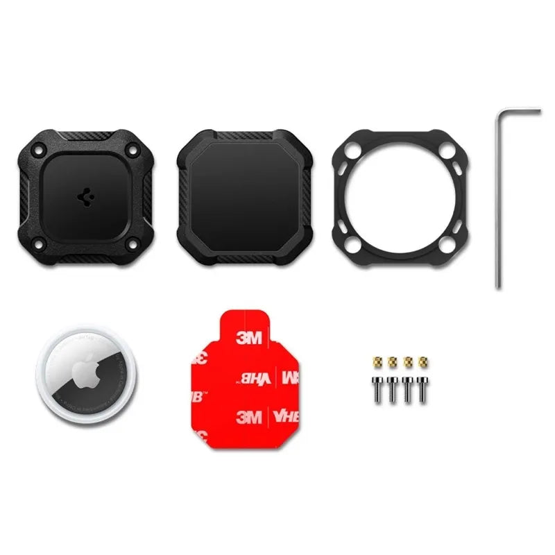 Spigen Tough Armor 4 vienetų pakuotė – dėklas Apple AirTag 1 / 2 (juodas) (4 vnt.)