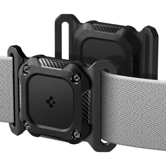 Spigen Tough Armor Apykaklė šunims – dėklas su apykaklės laikikliu, skirtas Apple AirTag 1 / 2 (juodos)