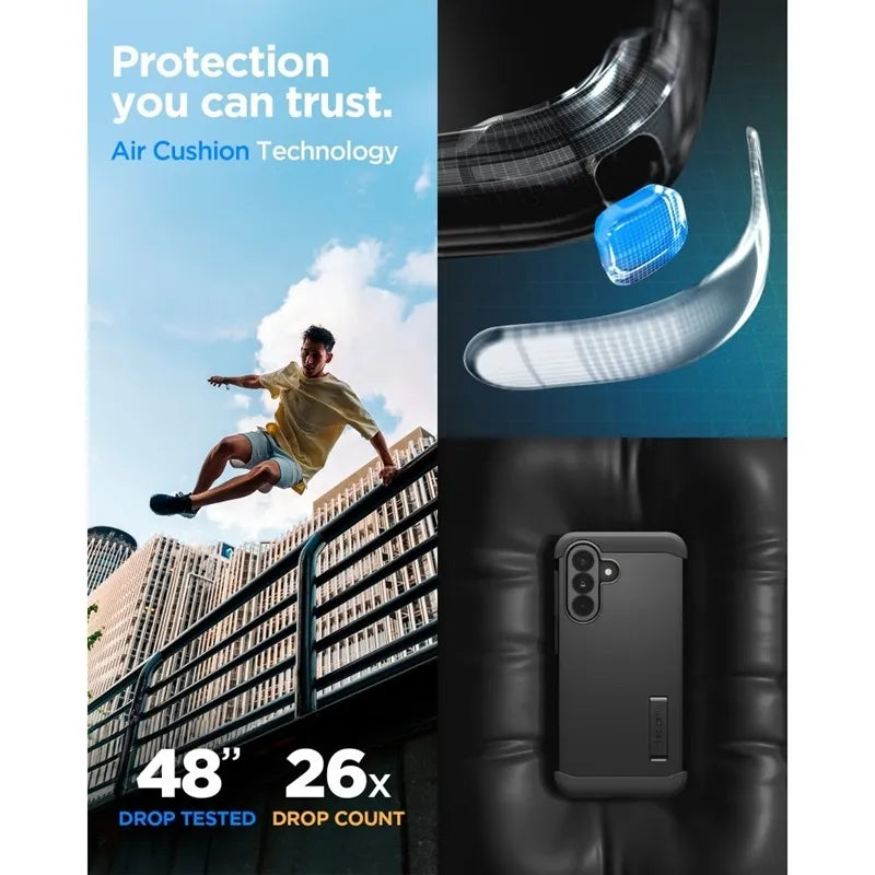 Spigen Tough Armor – dėklas Samsung Galaxy A37 5G telefonui (juodas)