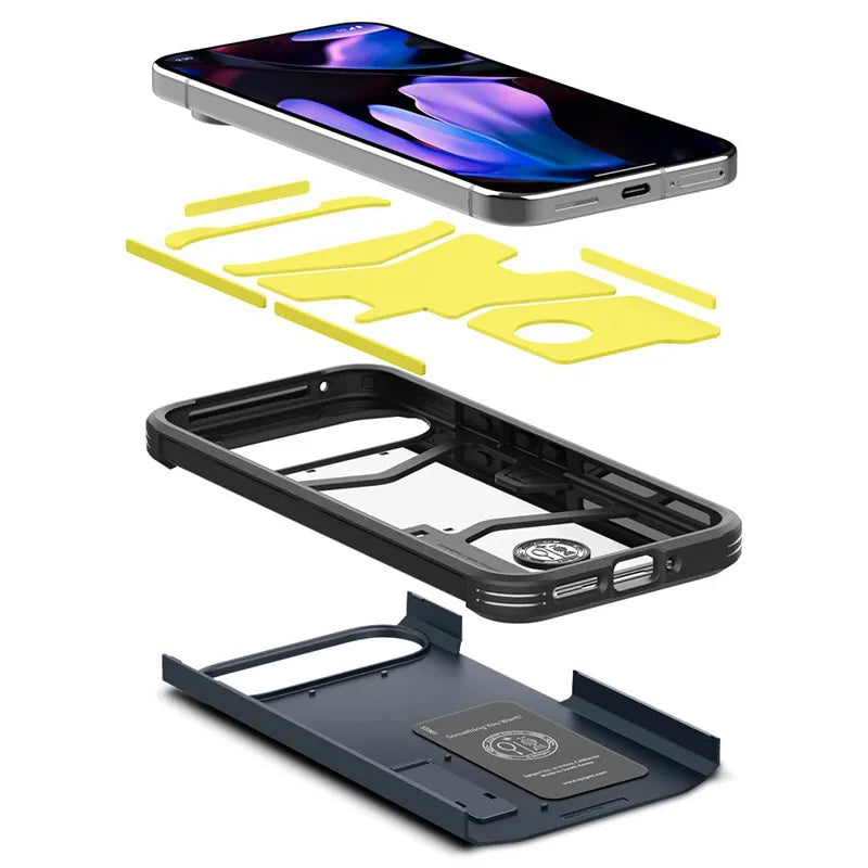 Spigen Tough Armor – dėklas, skirtas „Google Pixel 9 Pro XL“ (Metalo pilkumo)