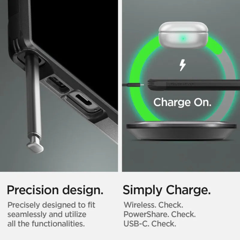 Spigen Tough Armor – dėklas, skirtas „Samsung Galaxy S23 Ultra“ (juodas)