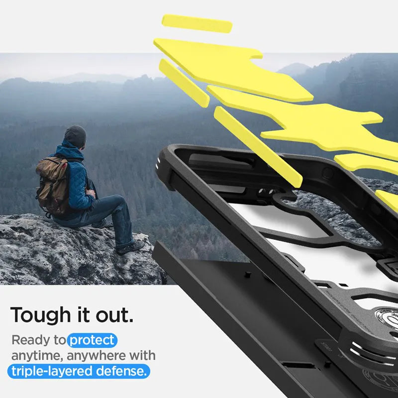 Spigen Tough Armor - Dėklas, skirtas Samsung Galaxy S24 (Juoda)