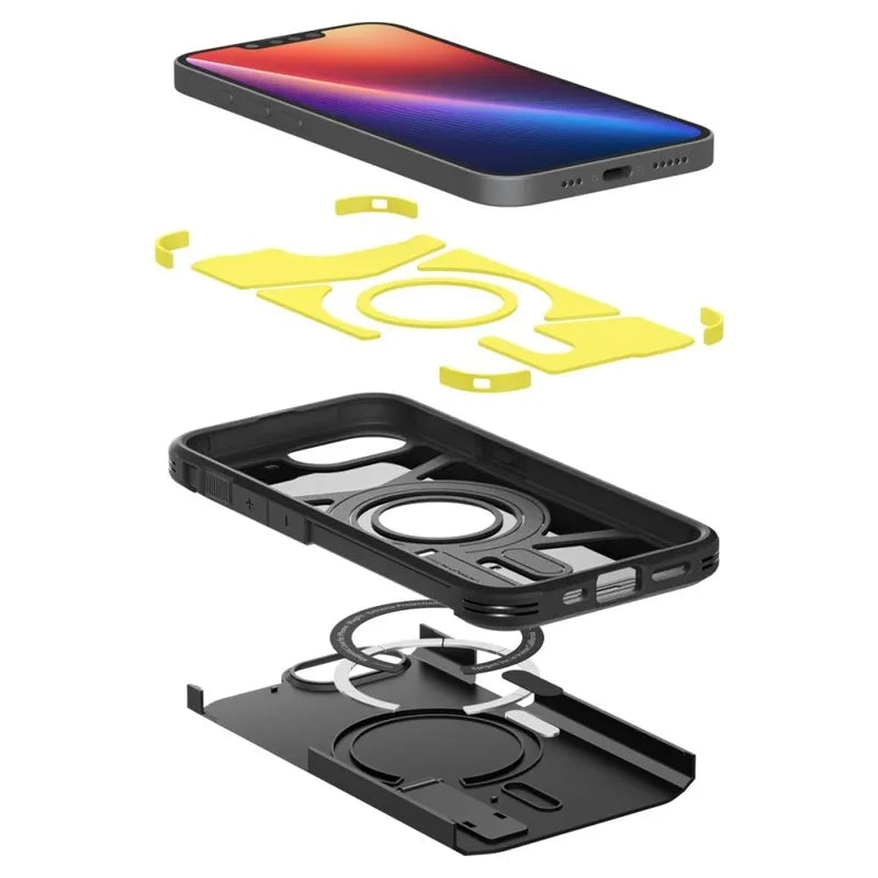 Spigen Tough Armor Mag dėklas MagSafe iPhone 17e / 16e (juodas)