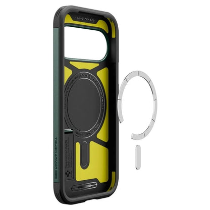 Spigen Tough Armor Mag MagSafe – dėklas Google Pixel 11 (Abyss Green)