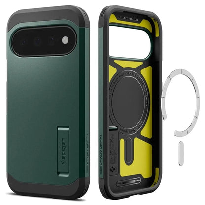 Spigen Tough Armor Mag MagSafe – dėklas Google Pixel 11 (Abyss Green)