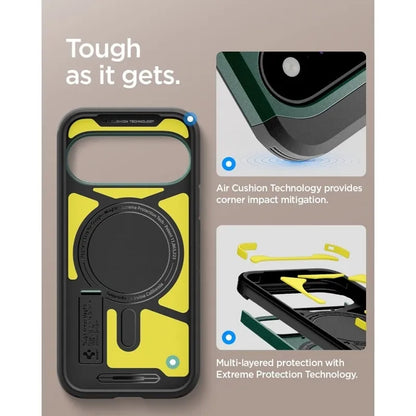 Spigen Tough Armor Mag MagSafe – dėklas Google Pixel 11 (Abyss Green)