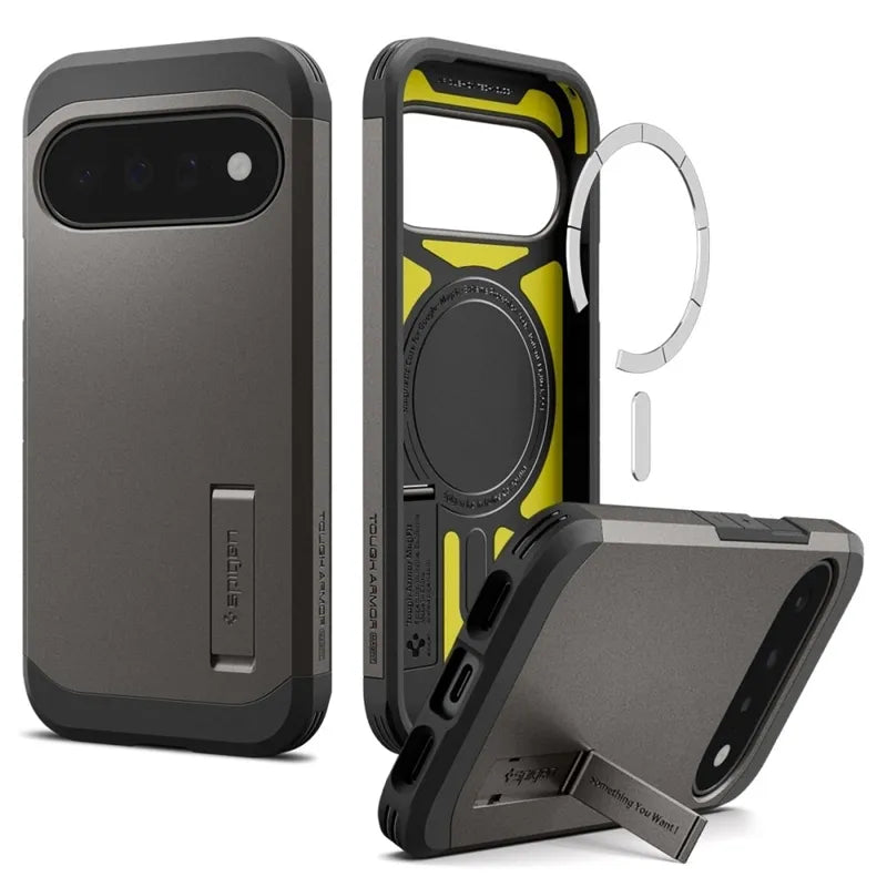 Spigen Tough Armor Mag MagSafe – dėklas Google Pixel 11 (Gunmetal)
