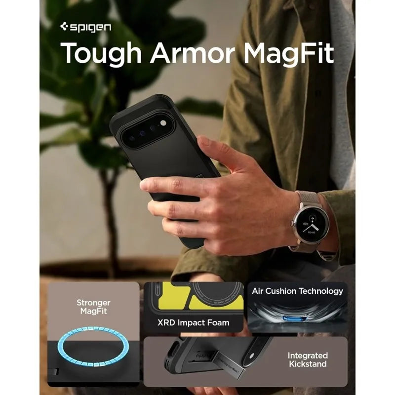 Spigen Tough Armor Mag MagSafe – dėklas Google Pixel 11 Pro (juodas)