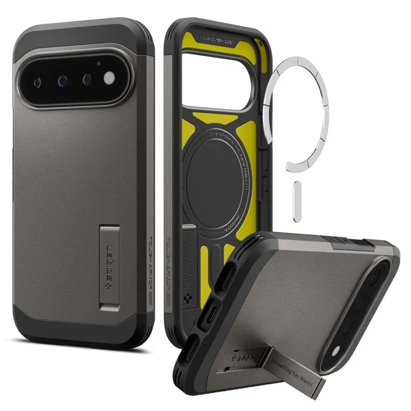 Spigen Tough Armor Mag MagSafe dėklas, skirtas Google Pixel 11 Pro (pilka)