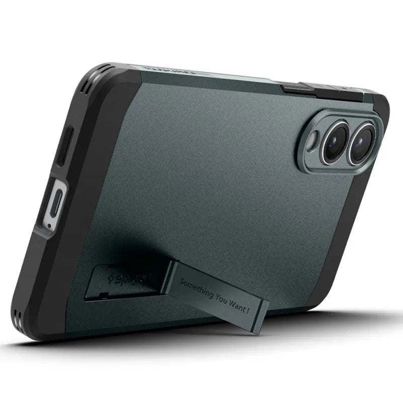 Spigen Tough Armor MagSafe – dėklas, skirtas Samsung Galaxy S25 Edge (Abyss Green)