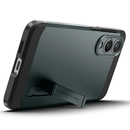 Spigen Tough Armor MagSafe – dėklas, skirtas Samsung Galaxy S25 Edge (Abyss Green)