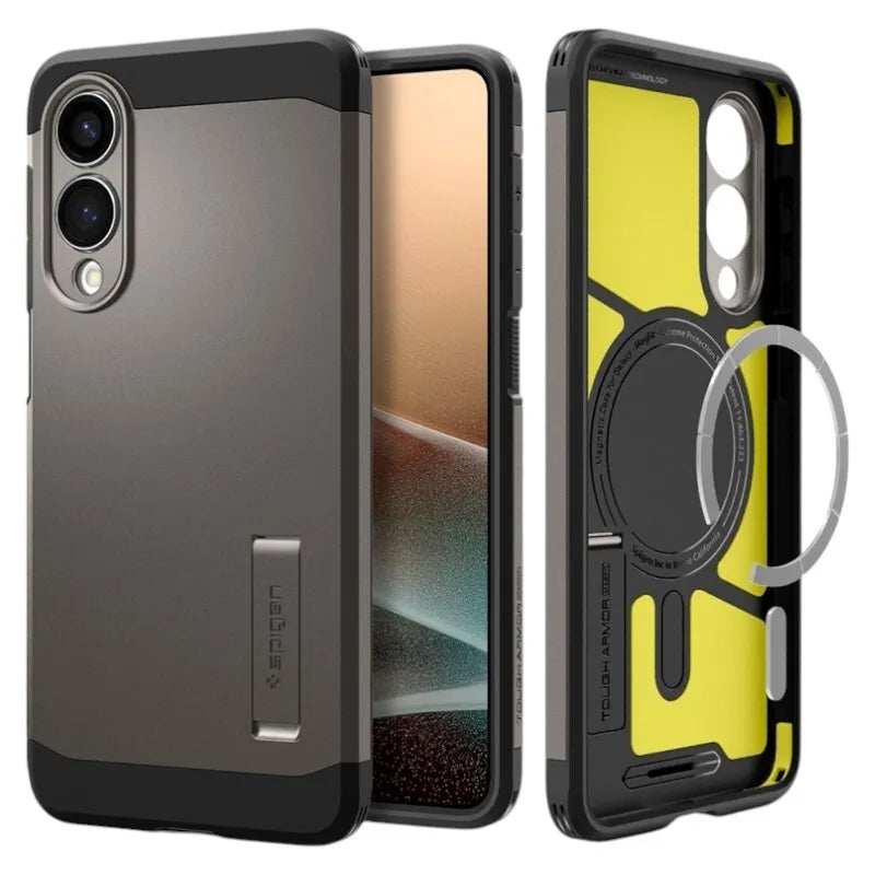 Spigen Tough Armor MagSafe – dėklas skirtas Samsung Galaxy S25 Edge (Gunmetal)
